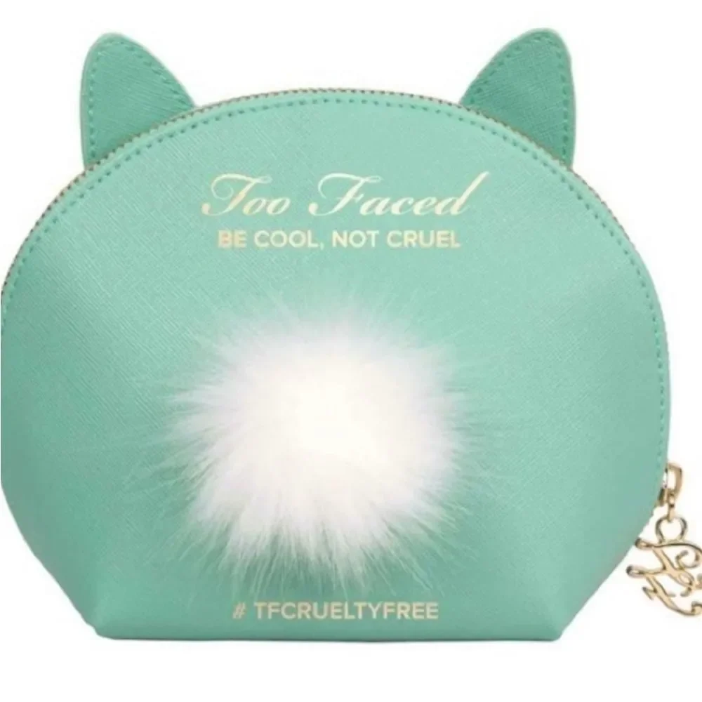 Too Faced Teal Cool Not Cruel Bunny Makeup Bag